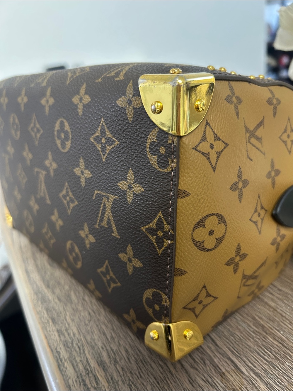 Brown Monogram Satchel with Black Trim - Picture 11 of 14